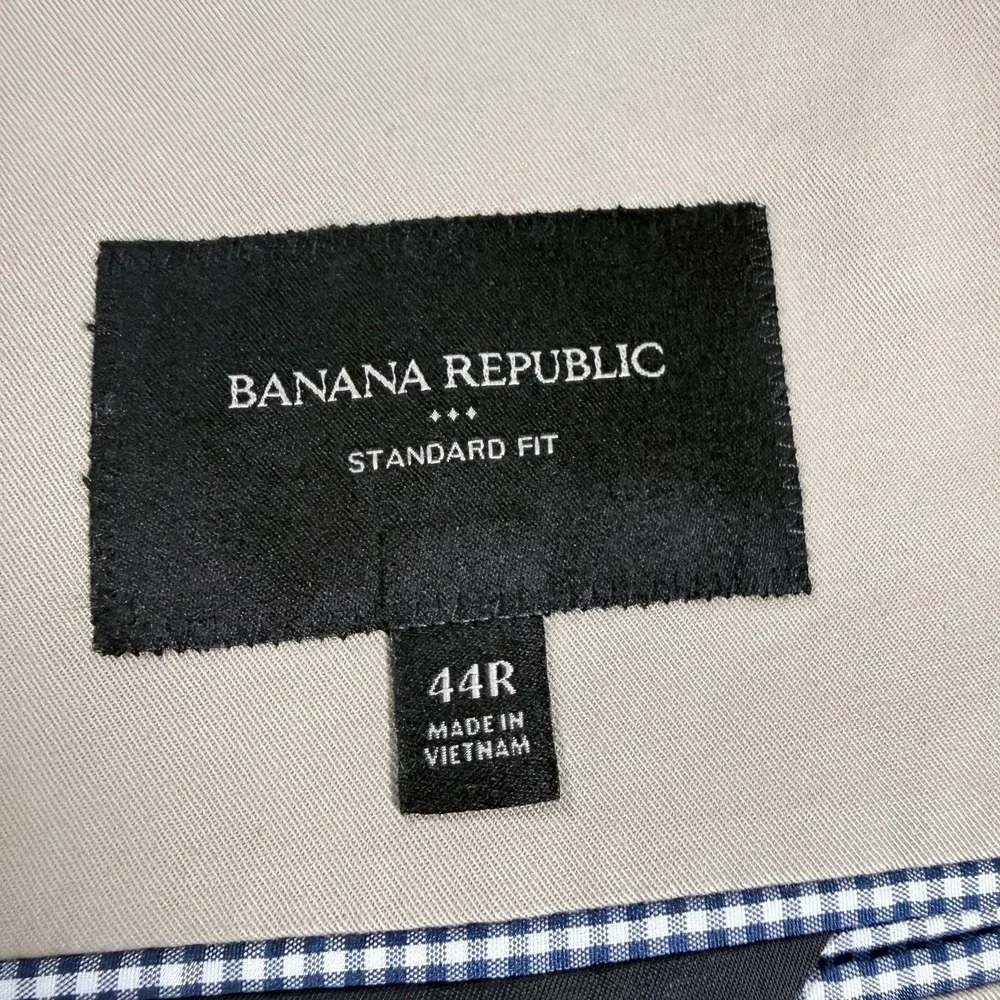 BANANA REPUBLIC Solid Khaki Cotton Blend Mens Sport Coat Blazer - 44 Regular